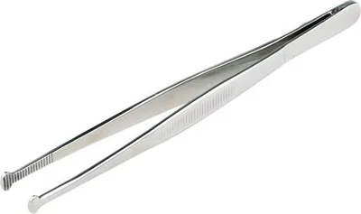 Produktbild von APS 75808 Pinzettenzange, Edelstahl hochglanzpoliert, abgerundete Spitzen, geriffelte Grifffläche, Länge 14,5 cm