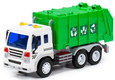 Produktbild von Müllwagen LKW Kinder Spielzeug CITY grün Schwungrad Fahrzeug mit Licht Sound