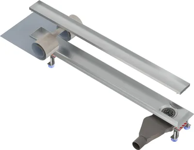 Produktbild von NORDONA® Befliesbare Edelstahl Duschrinne 60cm Ablauf Seitlich Abflussrinne Extraflache Ablaufgarnitur
