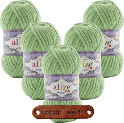 Produktbild von 5 x ALIZE Velluto 103 ASPARAGUS mit Label
