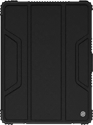 Zdjęcie produktu dla Nillkin, wzmocniona nakładka Bumper Pro Cover na iPada 10,2" ze zintegrowaną podstawką, czarna