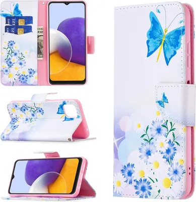 Produktbild von König Design Hülle kompatibel mit Samsung Galaxy A22 5G Kunstleder Handyhülle - Handy Case Weiß