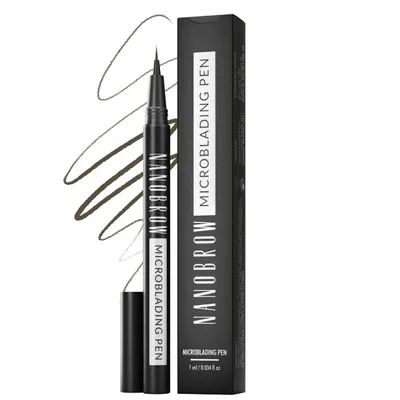 Productafbeelding van Wenkbrauwpen Nanobrow Microblanding Pen Dark Brown - Nauwkeurig Wenkbrauwpen, microblading effect, verdikkend, opvulling wenkbrauwen