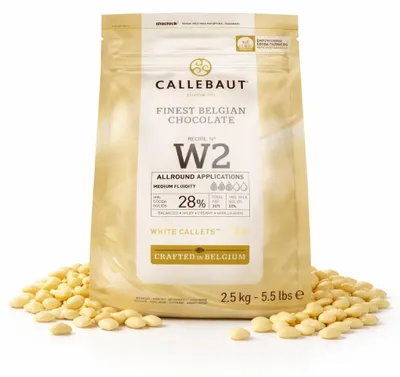 Produktbild von Callebaut W2 Kuvertüre Callets weiße Schokolade 28% Kakao - ab 400g - 1000g