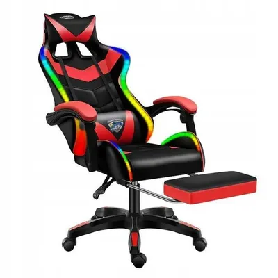 Produktbild von Bürostuhl Computerstuhl Schreibtischstuhl Ergonomischer Gaming Stuhl Massage LED Rot