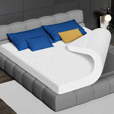 Produktbild von Matratzen Topper 180x200cm H2 / H3 Matratzentopper Schlafsofa Bett Gelschaum,Mattress Topper Gel Bezug 7.5CM Höhe Anti-Rutsch-Unterlagen für Matratzen