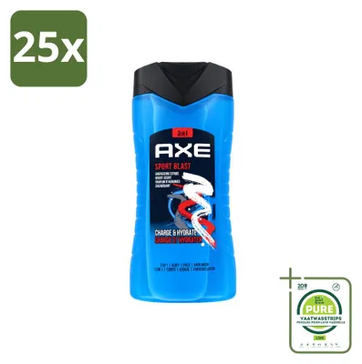 Produktbild von 25 x Axe Sport Blast 3-in-1 Duschgel - Energisierend - 250 ml - Großpackung - 25 Stücke