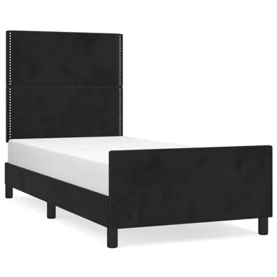 Image de vidaXL Sommier sans matelas noir 100x200 cm velours