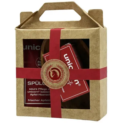 Produktbild von Mini Set Rot 1 - Haarseife, Spülung & Holzschale