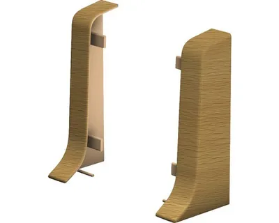 Produktbild von Prinz Endstücke für Klemm-Sockelleiste mit Kabelkanal Buche dunkel 50 mm