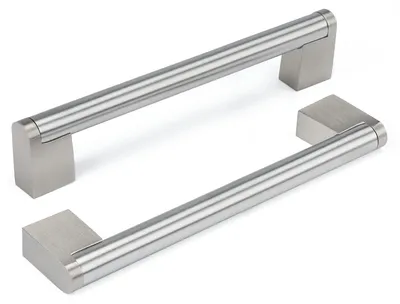 5er-Set Edelstahl-Griffleisten 160 mm, gebürstet, für Schränke