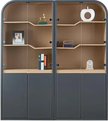 Immagine prodotto di Moderno armadio da ufficio in MDF e vetro nero