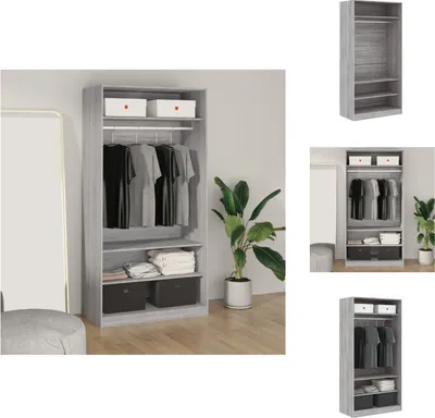 Produktbild von vidaXL Kleiderschrank Grau Sonoma 100x50x200 cm Holzwerkstoff -  Kleiderschränke