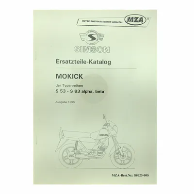 Produktbild von Simson Ersatzteilkatalog Mokick S53-S83 - Ausgabe 1995