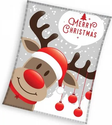 Obrázok produktu pre Vianočná deka z mikrofleecu Sob Rudolf 150x200 cm