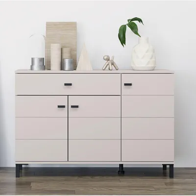 Image de Djanet - Buffet, 116x35x78h cm Blanc Crème, un Tiroir