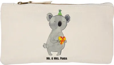Produktbild von Mr. & Mrs. Panda Schminktasche Koala Geschenk Größe S Klein - Weiß - Mäppchen, Federmappe, Kulturbeutel, Pouch, Party, Geburtstag, Kosmetiktasche