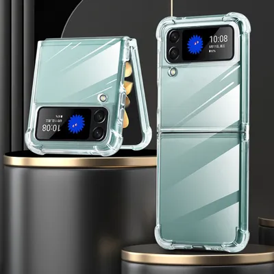 Immagine prodotto di Custodia per Samsung Galaxy Z Flip 4 5G, sottile e trasparente custodia in silicone TPU con protezione dagli urti