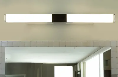 Produktbild von LED Spiegelleuchte Edelstahl IP44 4100 K neutralweiß 1010 lm 60 cm breit Chrom Weiß länglich