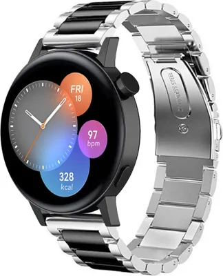 Produktbild von Strap-it Stahlband - Kompatibel mit Huawei Watch GT 3Armband 42mmHochwertiger EdelstahlHuawei watch strap Armband mit faltschließe für 20mmArmband Silber