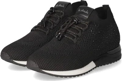 A pair of black sneakers.