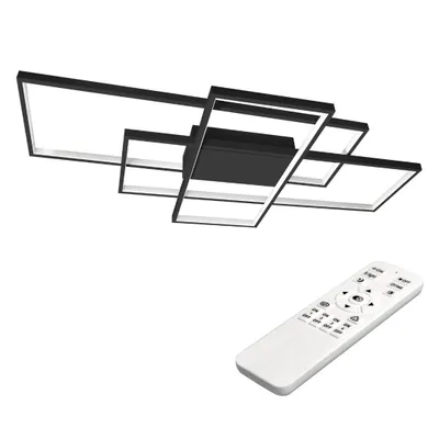 Zdjęcie produktu dla MasterLED lampa sufitowa LED - 126W - czarna - ściemnialna LED - przyjazna dla salonu z CCT i pilotem - nowoczesny płaski design - Galaxis Hydra