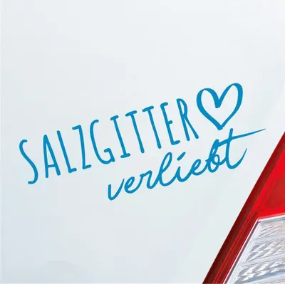 Produktbild von Auto Aufkleber Salzgitter verliebt Herz Stadt Heimat Liebe Car 19x7 cm Hellblau Sticker Heckscheibenaufkleber