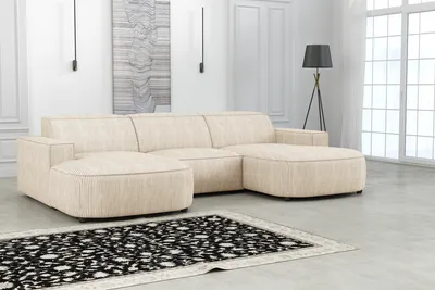 Produktbild von Emoebel24 Ecksofa U-form 284x166x70 cm Stoff Poso Hochwertiges Designsofa Lucas Beige
