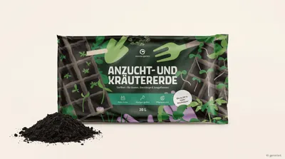 Produktbild von Anzuchterde & Kräutererde 20 L, torffreie Pflanzerde mit Pflanzenkohle für Aussaat, Jungpflanzen und Kräuter – Wundergarten, KI-generiertes Bild