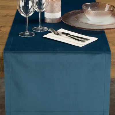Produktbild von EUROFIRANY | Tischläufer - 40 x 140 cm - marineblaue Tischdecke - Glatt