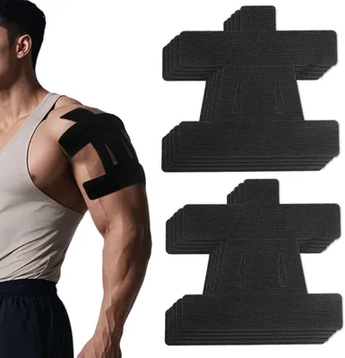 Produktbild von 15x Kinesiologie Tape Knie Schulter, Atmungsaktives Latexfreies Sporttape Vorgeschnittene Sporttape Streifen Sportstreifen zur Schulterunterstützung