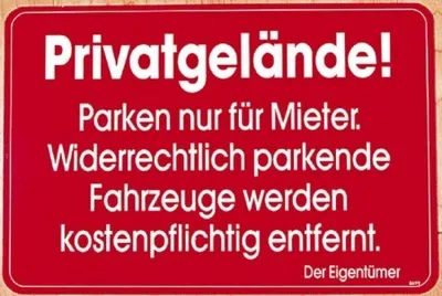 Produktbild von Hinweisschild - Privatgelände - Parken nur für Mieter... - 308699 - Gr. ca. 25 x 40cm