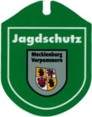 Produktbild von Einsatzschild Autoschild für Windschutzscheibe incl. Saugnapf - Jagdschutz - 308194 - incl. Wappen nach Wahl Color - Region Mecklenburg-Vorpommern
