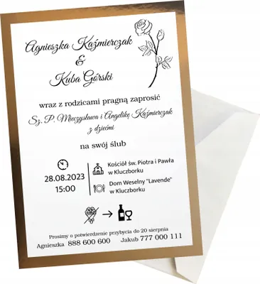 Zdjęcie produktu dla Karnet ślubny - zaproszenie na uroczystość