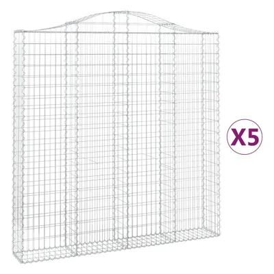 Produktbild von vidaXL Gabionen mit Hochbogen 5 Stk. 200x30x200/220cm Verzinktes Eisen