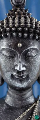 Obrázek produktu pro Buddhismus Art Print Picture - Buddha Statue Blue (91 x 30 cm)
