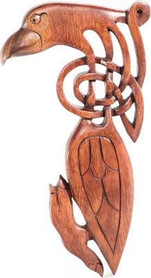 Produktbild von Wandschmuck Wandbild Keltischer Rabe Holz Vogel geschnitztes Ornament