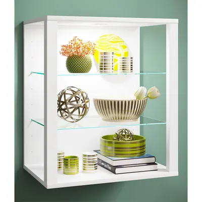 Produktbild von VCM Vitrine hängend | Vitrine ohne Glasfronten | Maße ca. H. 60 x B. 52 x T. 35 cm | Hängevitrine | Modern und platzsparend | Vitrinenschrank - Glasol S