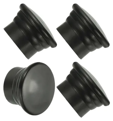 Gordijnstanguiteinden 4 Stück Kunststoff 26-28 mm schwarz