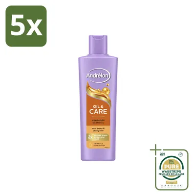 Obrázok produktu pre 5 x Šampón Andrélon Oil & Care pre suché a kučeravé vlasy, 250 ml - balenie s 5 kusmi