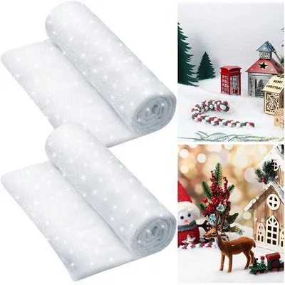Image de Décoration de Noël - Tapis en neige artificielle - 150 x 200 cm