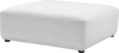 Produktbild von Casa Padrino Luxus Hocker Weiß / Schwarz 109 x 109 x H. 42 cm - 4 eckiger Sitzhocker - Luxus Möbel