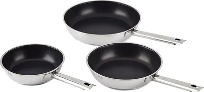 Produktbild von Rösle Pfannenset ELEGANCE 3-tlg. Edelstahl PTFE ProPlex schwarz