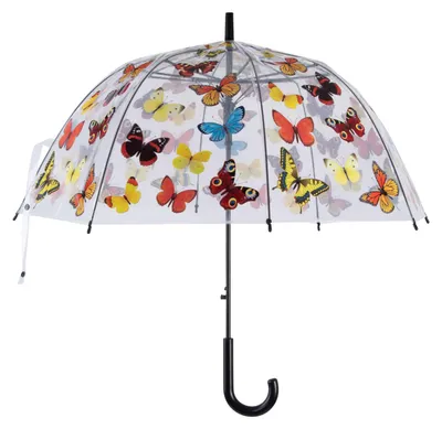 Produktbild von Transparenter Regenschirm mit Öffnungsautomatik 'Schmetterlinge'
