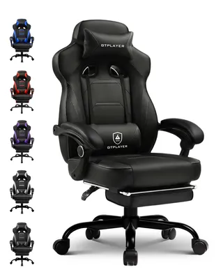 Produktbild von GTPLAYER Gaming Stuhl mit Fußstütze, Ergonomischer Bürostuhl 150kg, Gaming Sessel mit Lendenwirbelstütze Kopfstütze, Höhenverstellbarer Computerstuhl