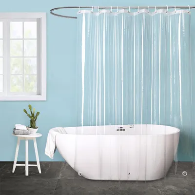 Produktbild von Duschvorhang, 180x200cm, Eva Duschvorhänge Umweltfreundlich Badvorhänge Waschbar Shower Curtains Wasserdicht Antibakteriell mit 12 duschvorhang Ringe