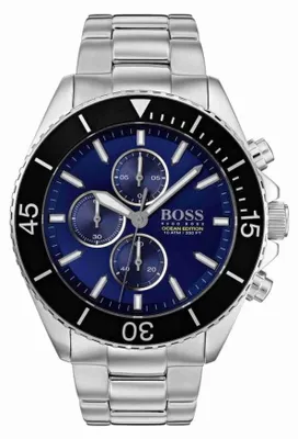 Produktbild von Boss Ocean Edition Herren Chronograph Silber Blau Edelstahl HB1513704