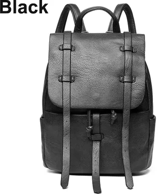Produktbild von Lederrucksack Schwarz mit 3 Riemen – Eleganter City- & Alltagsrucksack | Robust, sicher & zeitloses Design