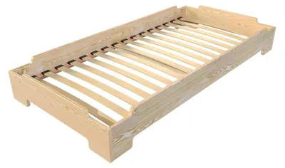 Productafbeelding van Stapelbed 80x200 - 1 persoonsbed van massief hout - Natuurlijke lak