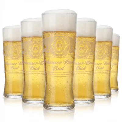 Produktbild von 6x Anheuser-Busch Bud Bierglas 0,3l Creed Kontur Gläser Set NEUES DESIGN